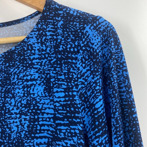 BCBG Maxazria blue black tunic dress top relaxed fit - Picture 6 of 12